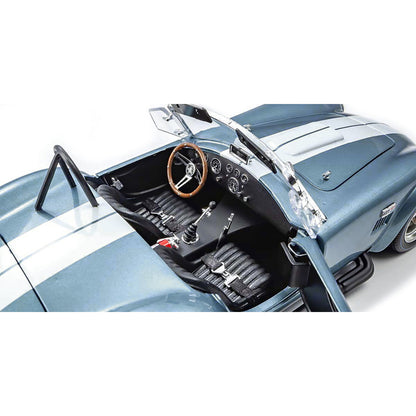 Shelby Cobra 427 S/C Sapphire Blue Metallic with White Stripes 1/18 Diecast Model Car by Kyosho