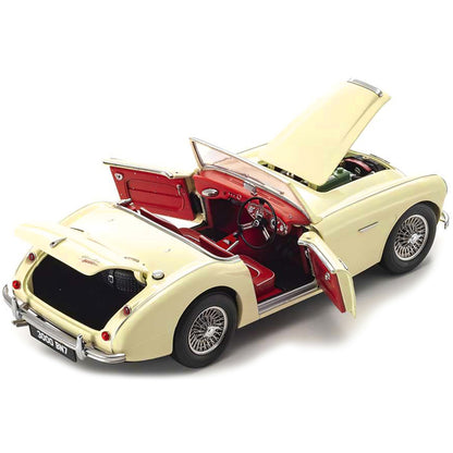 Austin Healey 3000 Mk-1 (BN7) Convertible RHD (Right Hand Drive) English White 1/18 Diecast Model Car by Kyosho