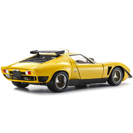 Lamborghini Miura SVR Yellow and Black 1/18 Diecast Model Car by Kyosho