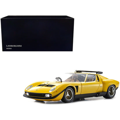 Lamborghini Miura SVR Yellow and Black 1/18 Diecast Model Car by Kyosho