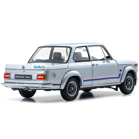 BMW 2002 Turbo Silver with Red and Blue Stripes 1/18 Diecast Model Car by Kyosho