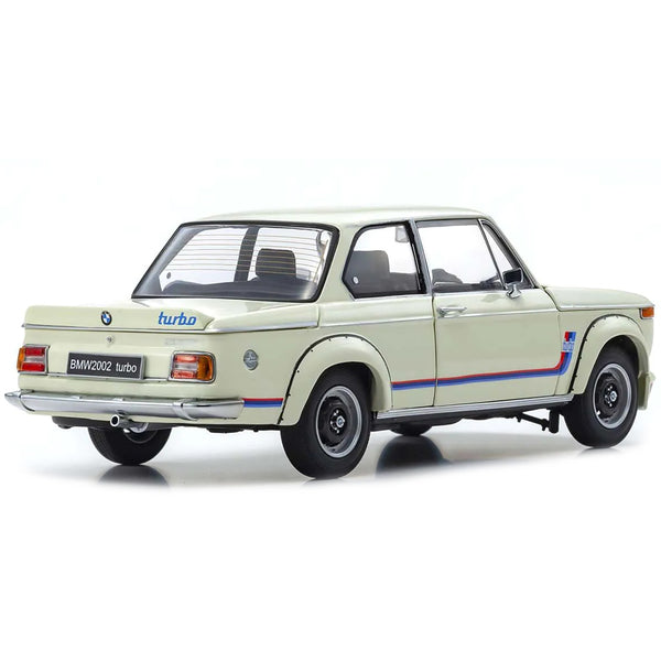 BMW 2002 Turbo White with Red and Blue Stripes 1/18 Diecast Model Car by Kyosho