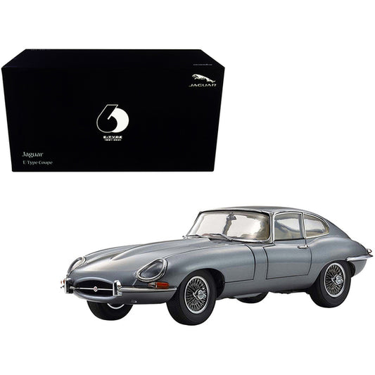 Jaguar E-Type Coupe RHD (Right Hand Drive) Dark Gray Metallic "E-Type 60th Anniversary" (1961-2021) 1/18 Diecast Model Car by Kyosho