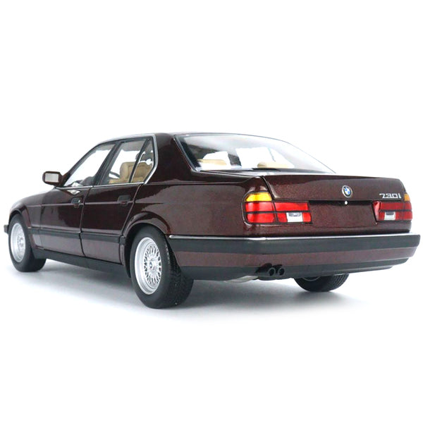 1986 BMW 730i (E32) Dark Red Metallic 1/18 Diecast Model Car by Minichamps