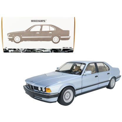 1986 BMW 730i (E32) Light Blue Metallic 1/18 Diecast Model Car by Minichamps