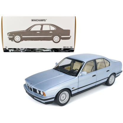 1988 BMW 535i (E34) Light Blue Metallic 1/18 Diecast Model Car by Minichamps