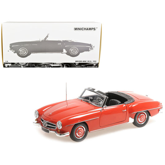 1955 Mercedes-Benz 190 SL Convertible Red (Top Down) 1/18 Diecast Model Car by Minichamps