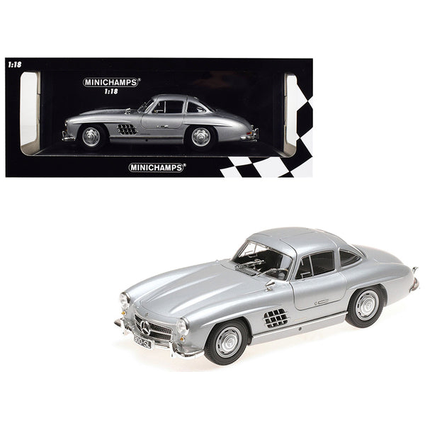 1955 Mercedes Benz 300 SL (W198) Silver Limited Edition to 600 pieces Worldwide 1/18 Diecast Model Car by Minichamps