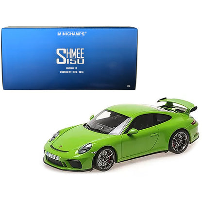 2018 Porsche 911 GT3 Yellow Green "Shmee150" Limited Edition to 438 pieces Worldwide 1/18 Diecast Model Car by Minichamps