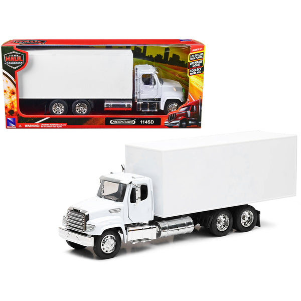 Freightliner 114SD Box Truck White "Long Haul Trucker" Series 1/32 Diecast Model by New Ray