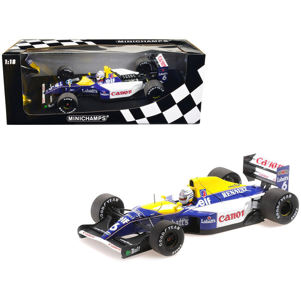 Williams Renault FW14B #6 Riccardo Patrese "Canon" F1 Formula One World Championship (1992) with Driver Limited Edition to 200 pieces Worldwide 1/18 Diecast Model Car by Minichamps