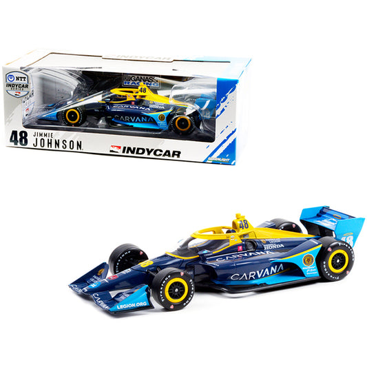 Dallara IndyCar #48 Jimmie Johnson "Carvana" Chip Ganassi Racing (Road Course Configuration) "NTT IndyCar Series" (2021) 1/18 Diecast Model Car by Greenlight