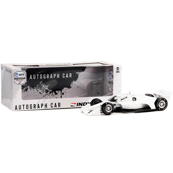 Dallara IndyCar (Road Course Configuration) White Autograph Car "NTT IndyCar Series" (2022) 1/18 Diecast Model Car by Greenlight