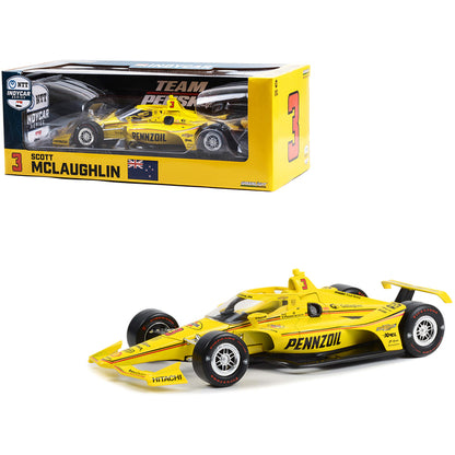 Dallara IndyCar #3 Scott McLaughlin "Pennzoil" Team Penske "NTT IndyCar Series" (2023) 1/18 Diecast Model Car by Greenlight