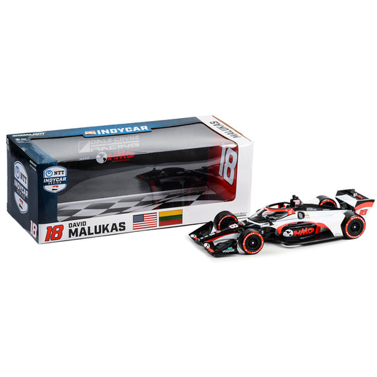 Dallara IndyCar #18 David Malukas "HMD Trucking" Dale Coyne Racing with HMD Motorsports (Road Course Configuration) "NTT IndyCar Series" (2023) 1/18 Diecast Model Car by Greenlight