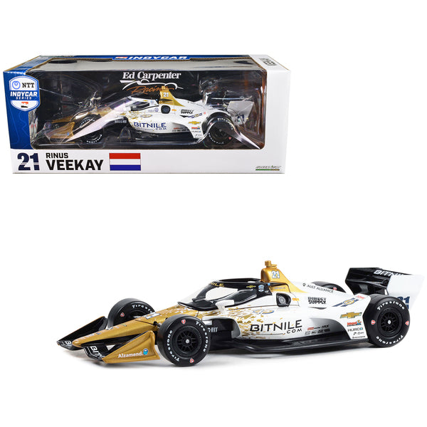 Dallara IndyCar #21 Rinus VeeKay "Bitnile" Ed Carpenter Racing (Road Course Configuration) "NTT IndyCar Series" (2023) 1/18 Diecast Model Car by Greenlight