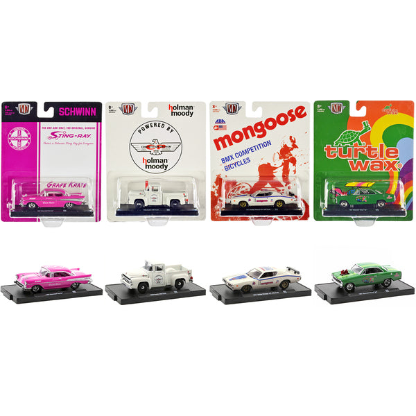 "Auto-Drivers" Set of 4 pieces in Blister Packs Release 90 Limited Edition to 9600 pieces Worldwide 1/64 Diecast Model Cars by M2 Machines