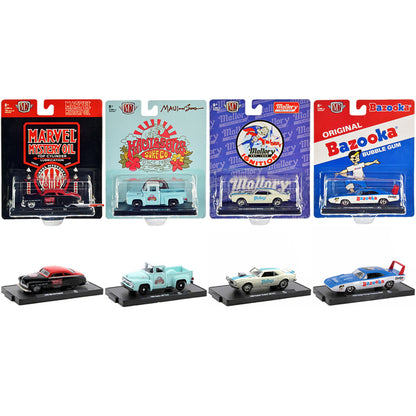 "Auto-Drivers" Set of 4 pieces in Blister Packs Release 91 Limited Edition to 9600 pieces Worldwide 1/64 Diecast Model Cars by M2 Machines