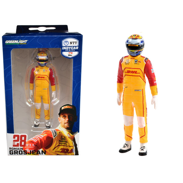 "NTT IndyCar Series" #28 Romain Grosjean Driver Figure "DHL - Andretti Autosport" for 1/18 Scale Models by Greenlight