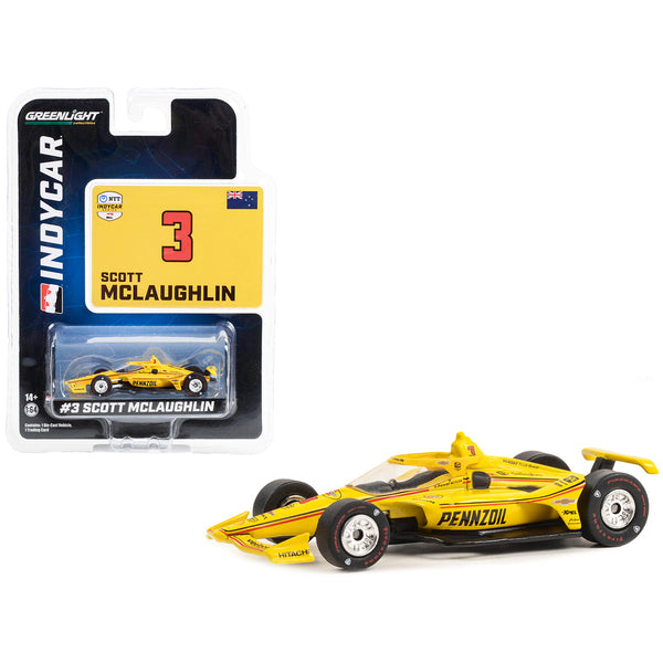 Dallara IndyCar #3 Scott McLaughlin "Pennzoil" Team Penske "NTT IndyCar Series" (2023) 1/64 Diecast Model Car by Greenlight