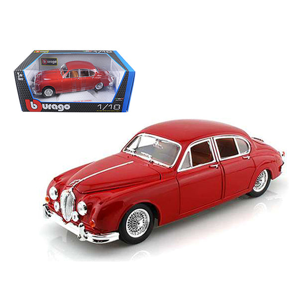 1959 Jaguar Mark II Red 1/18 Diecast Car Model by Bburago