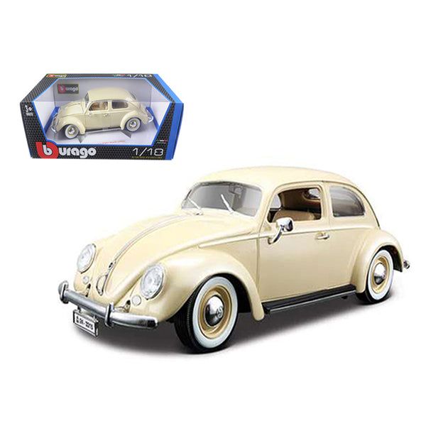 1955 Volkswagen Beetle Kafer Beige 1/18 Diecast Model Car by Bburago