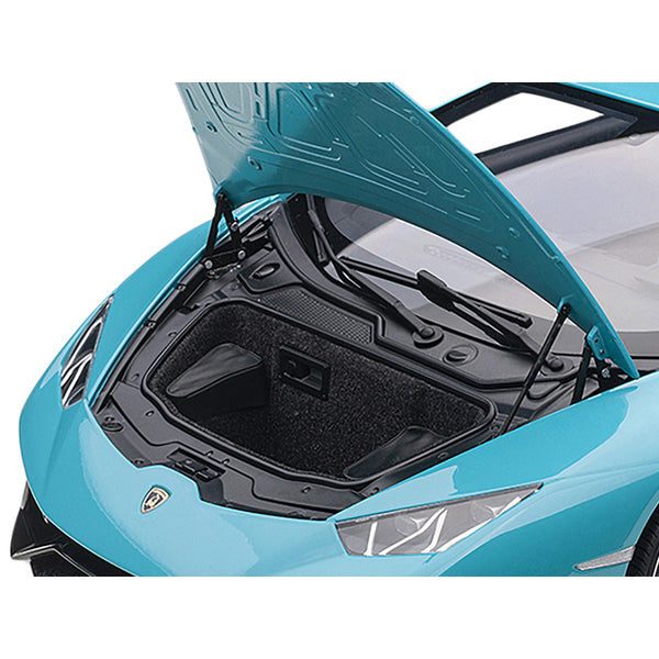 Lamborghini Huracan Performante Blu Glauco / Solid Blue with Black Wheels 1/12 Model Car by Autoart