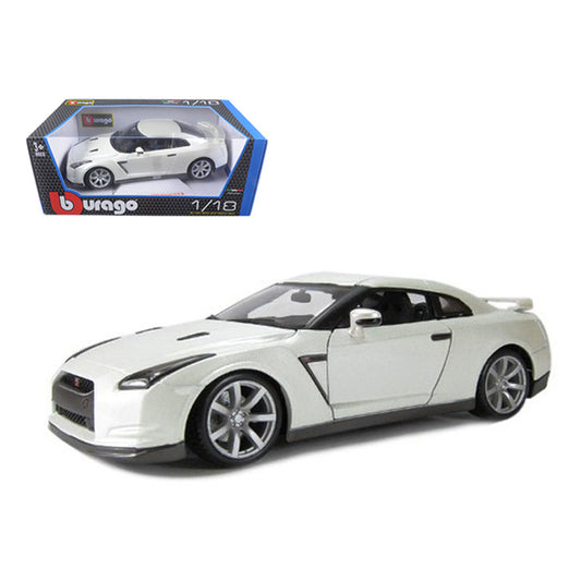 2009 Nissan GT-R R35 Pearl White 1/18 Diecast Model Car by Bburago