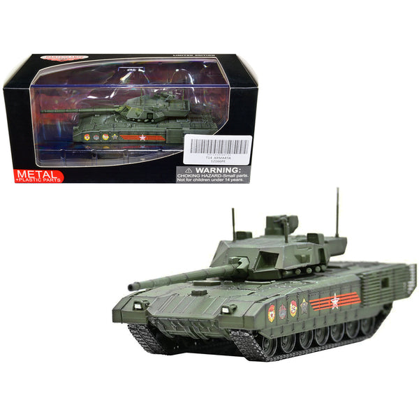 Russian T14 Armata MBT (Main Battle Tank) Green Camouflage "Armor Premium" Series 1/72 Diecast Model by Panzerkampf