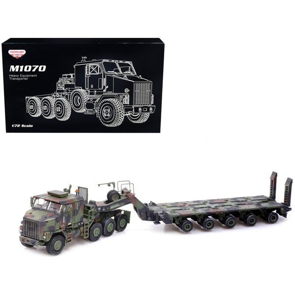 M1070 Heavy Equipment Transporter Army Camouflage "Armor Premium" Series 1/72 Diecast Model by Panzerkampf