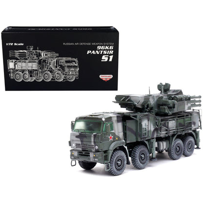 Pantsir S1 96K6 Self-Propelled Air Defense Weapon System Tri-Color Camouflage "Russia's Armed Forces" "Armor Premium" Series 1/72 Diecast Model by Panzerkampf