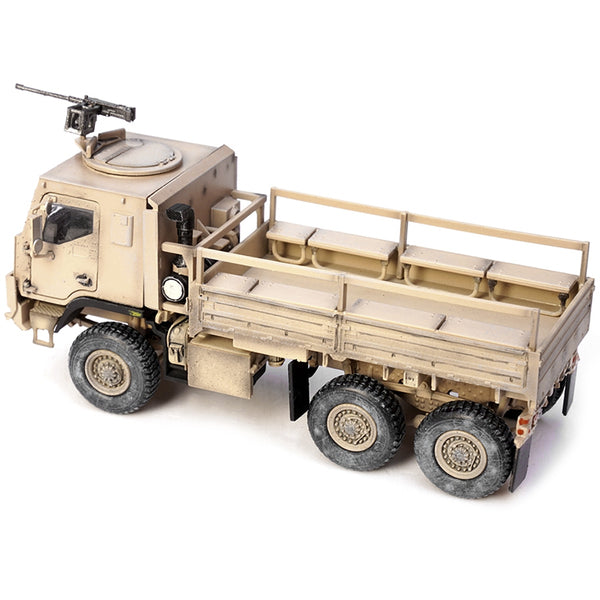 M1083 MTV (Medium Tactical Vehicle) Armored Cab Cargo Truck with Turret Desert Camouflage "US Army" "Armor Premium" Series 1/72 Diecast Model by Panzerkampf