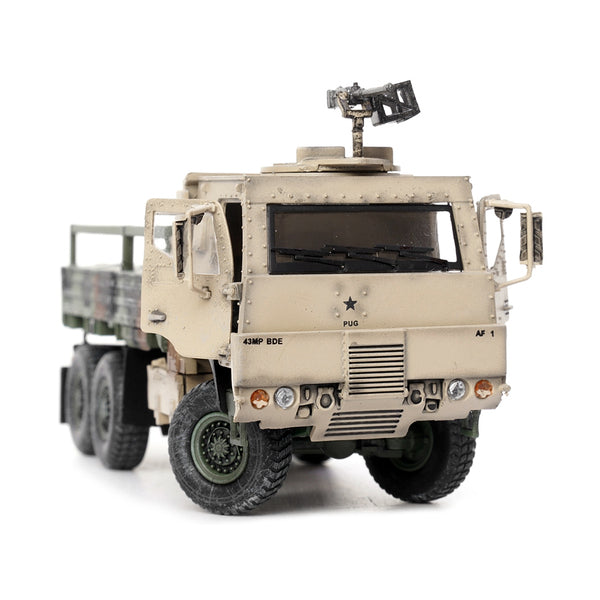 M1083 MTV (Medium Tactical Vehicle) Armored Cab Cargo Truck with Turret NATO Camouflage "US Army" "Armor Premium" Series 1/72 Diecast Model by Panzerkampf