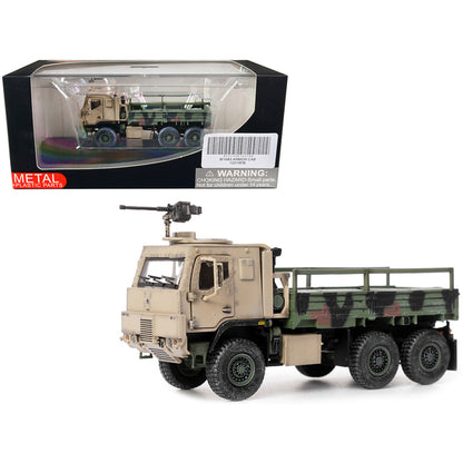 M1083 MTV (Medium Tactical Vehicle) Armored Cab Cargo Truck with Turret NATO Camouflage "US Army" "Armor Premium" Series 1/72 Diecast Model by Panzerkampf