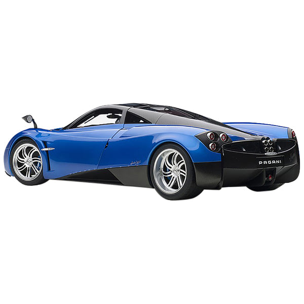 Pagani Huayra Metallic Blue with Black Top and Silver Wheels 1/12 Model Car by Autoart