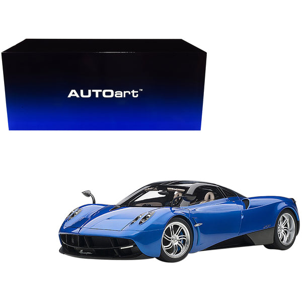 Pagani Huayra Metallic Blue with Black Top and Silver Wheels 1/12 Model Car by Autoart