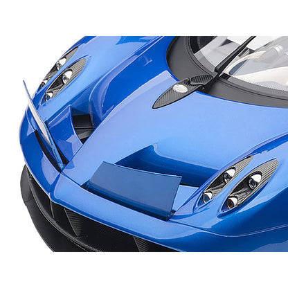 Pagani Huayra Metallic Blue with Black Top and Silver Wheels 1/12 Model Car by Autoart