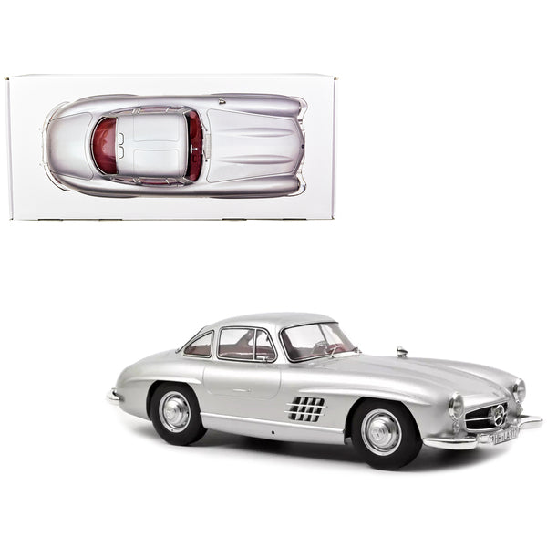 1954 Mercedes-Benz 300 SL Silver Metallic with Red Interior 1/12 Diecast Model Car by Norev