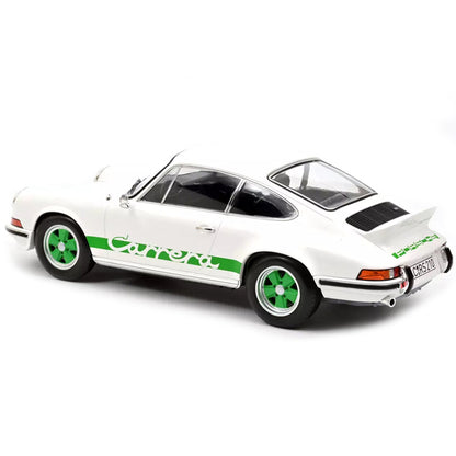 1972 Porsche 911 RS Carrera White with Green Stripes 1/12 Diecast Model Car by Norev