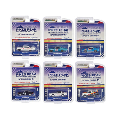 "Pikes Peak International Hill Climb" Series 1 Set of 6 pieces 1/64 Diecast Model Cars by Greenlight