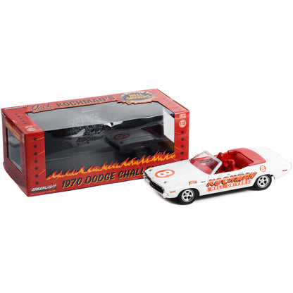 1970 Dodge Challenger Convertible #8 White with Red Interior "Kochman Hell Drivers" 1/18 Diecast Model Car by Greenlight