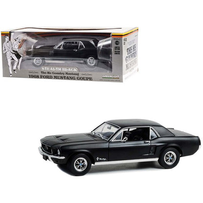 1968 Ford Mustang Coupe Stealth Black "He Country Special - Bill Goodro Ford Denver Colorado" 1/18 Diecast Car Model by Greenlight