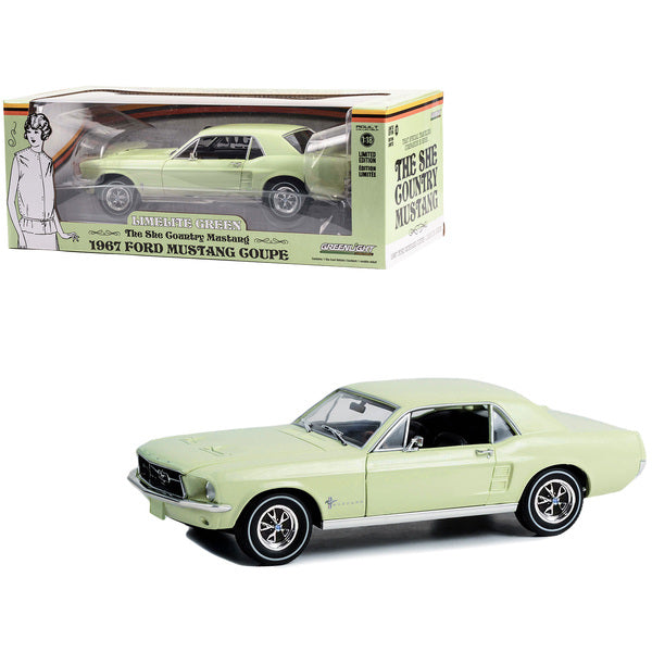 1967 Ford Mustang Coupe Limelite Green Metallic "She Country Special - Bill Goodro Ford Denver Colorado" 1/18 Diecast Model Car by Greenlight