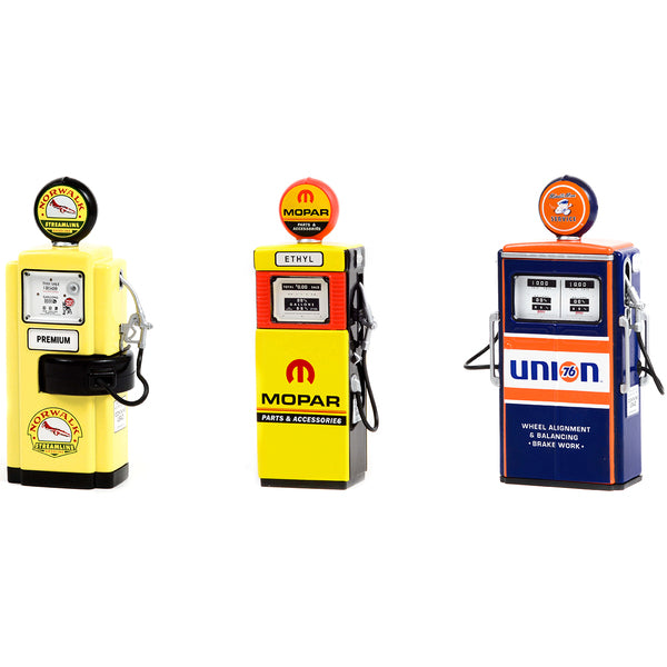 "Vintage Gas Pump" Set of 3 Pumps Series 11 1/18 Diecast Models by Greenlight