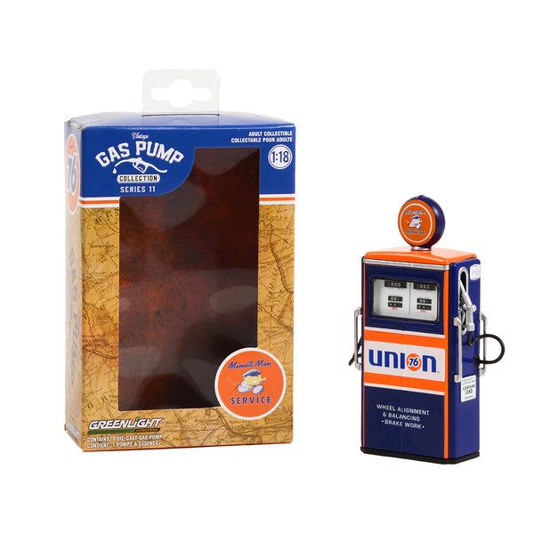 1954 Tokheim 350 Twin Gas Pump "Union 76 Minute Man Service" Dark Blue and Orange "Vintage Gas Pumps" Series 11 1/18 Diecast Model by Greenlight