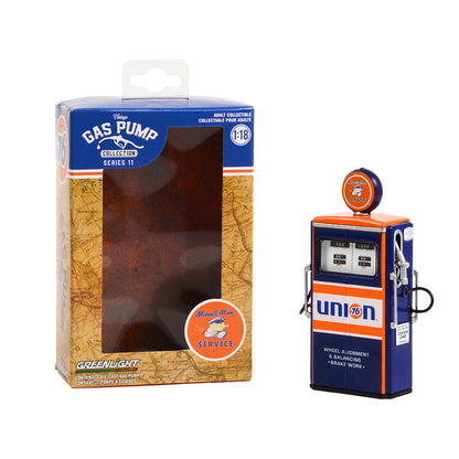 1954 Tokheim 350 Twin Gas Pump "Union 76 Minute Man Service" Dark Blue and Orange "Vintage Gas Pumps" Series 11 1/18 Diecast Model by Greenlight