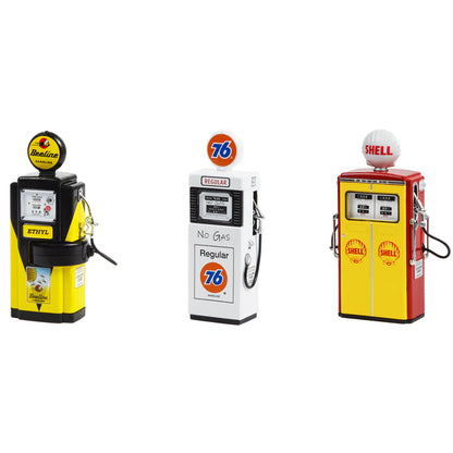 "Vintage Gas Pump" Set of 3 Pumps Series 12 1/18 Diecast Models by Greenlight