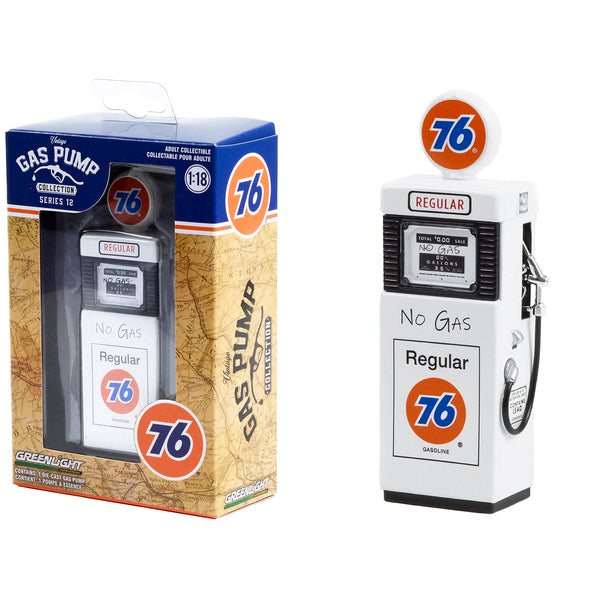 1951 Wayne 505 Gas Pump "Union 76 Regular Gasoline" "No Gas" White "Vintage Gas Pumps" Series 12 1/18 Diecast Model by Greenlight