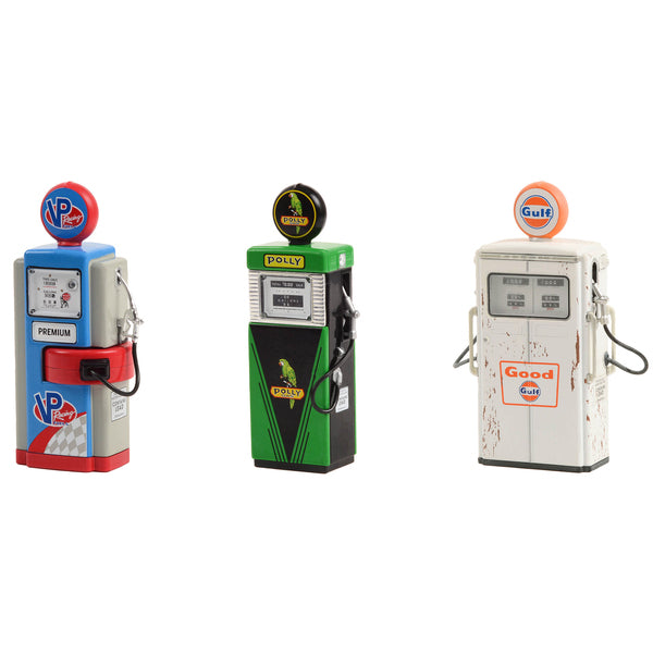 "Vintage Gas Pump" Set of 3 Pumps Series 13 1/18 Diecast Models by Greenlight