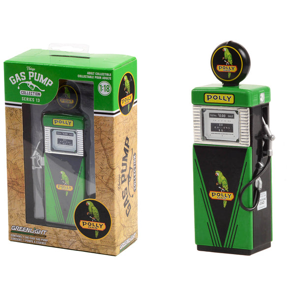 1951 Wayne 505 Gas Pump "Polly Gas" Green and Black "Vintage Gas Pumps" Series 13 1/18 Diecast Model by Greenlight